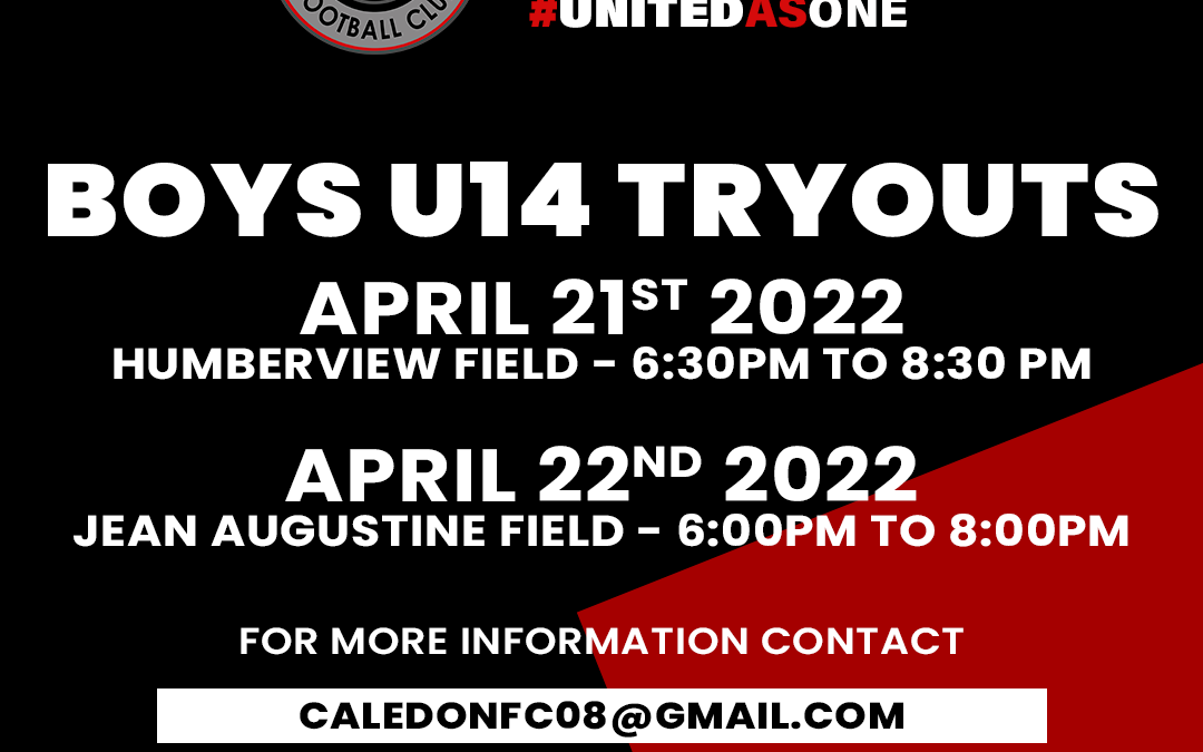 caledon united fc boys u14 tryouts