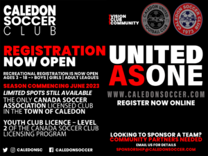 cALEDON sOCCER cLUB sUMMER 2023 REGISTRATIONS NOW OPEN